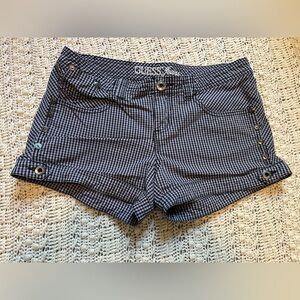 Guess Black & White Gingham Shortie Shorts